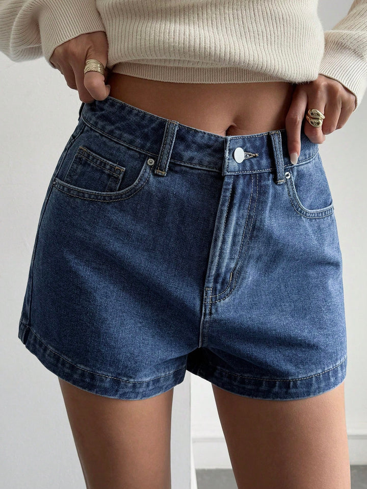 Pantaloni scurți de blugi SHEIN, albastru