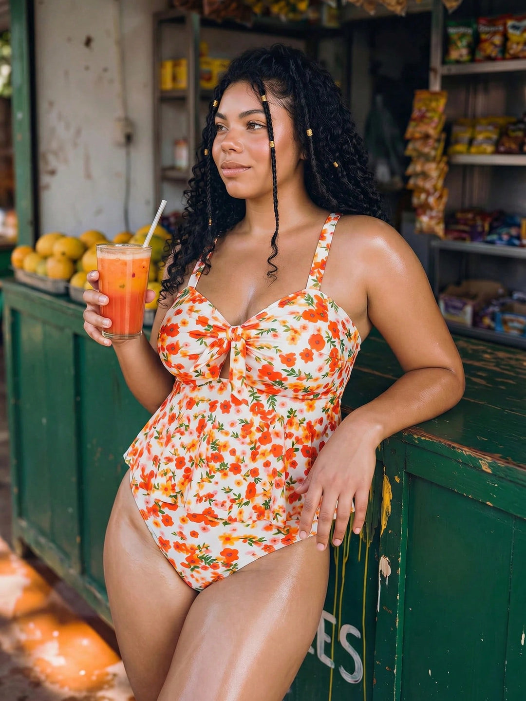 Costum de baie SHEIN, mix culori