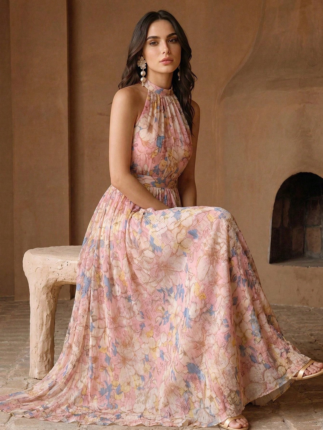 Rochie maxi SHEIN, roz