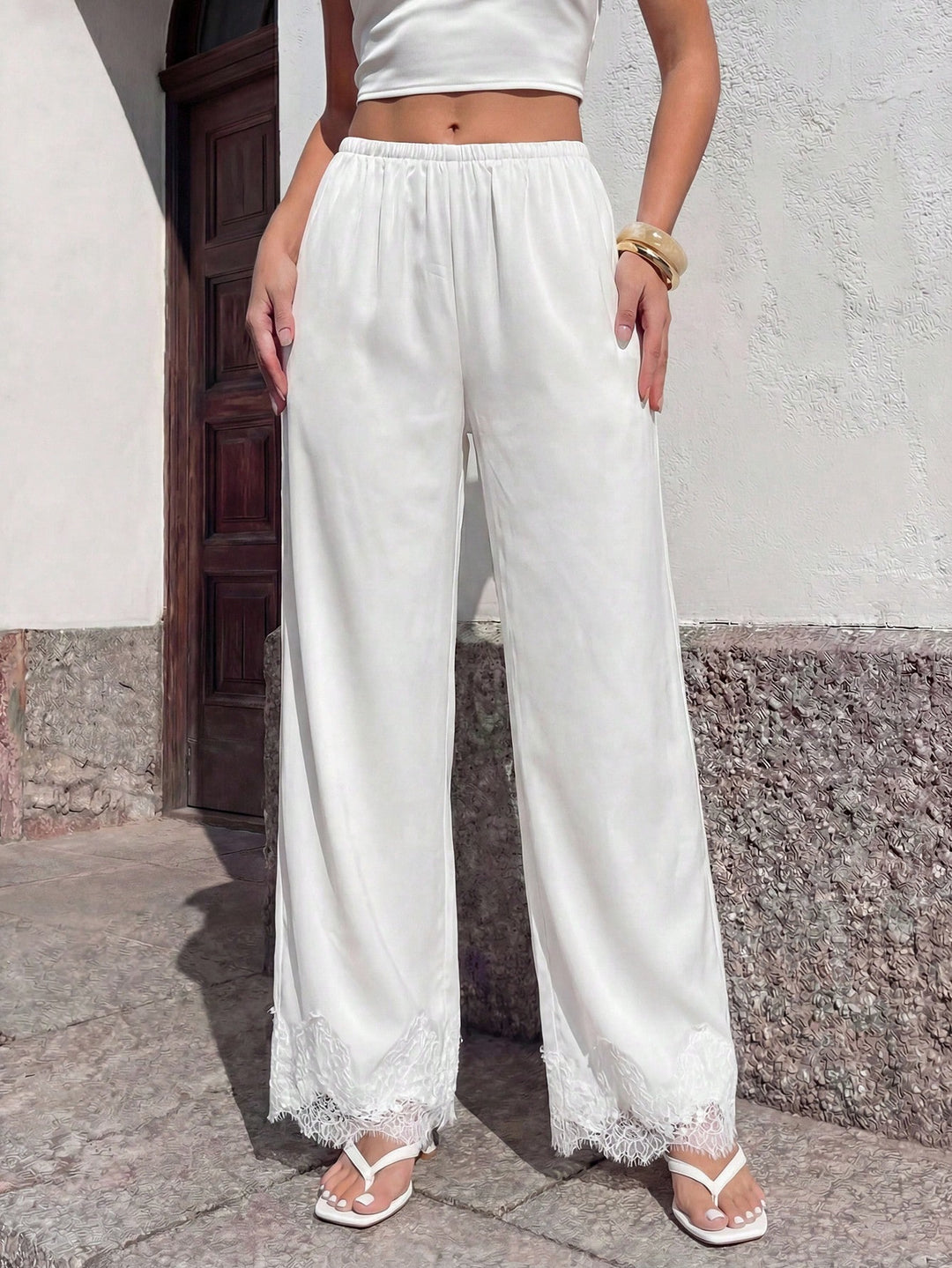 Pantaloni SHEIN, crem