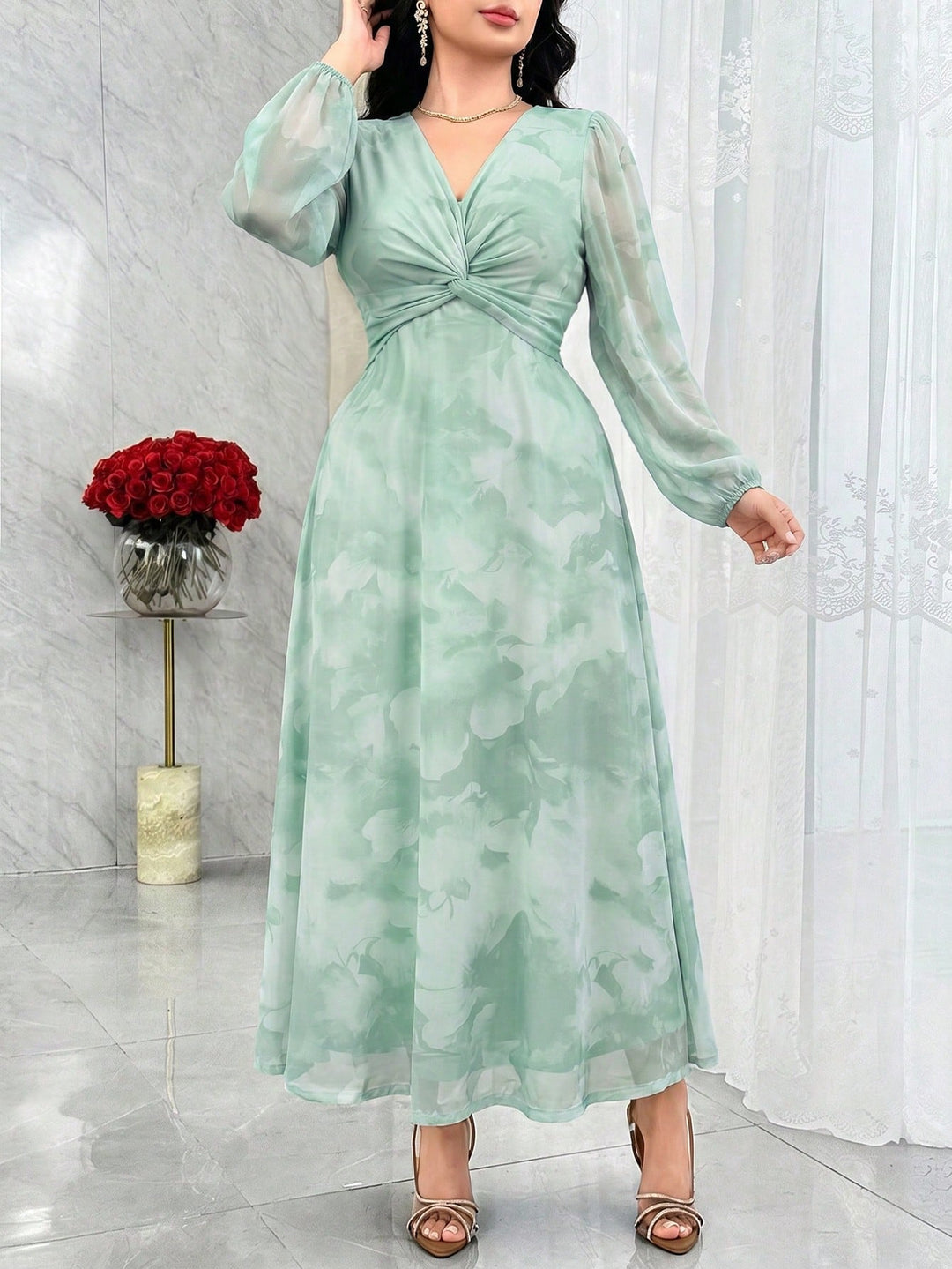 Rochie maxi SHEIN, verde
