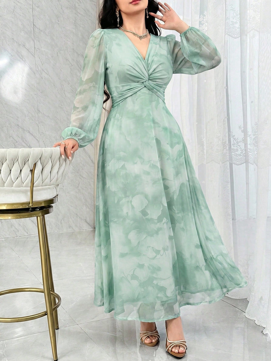 Rochie maxi SHEIN, verde