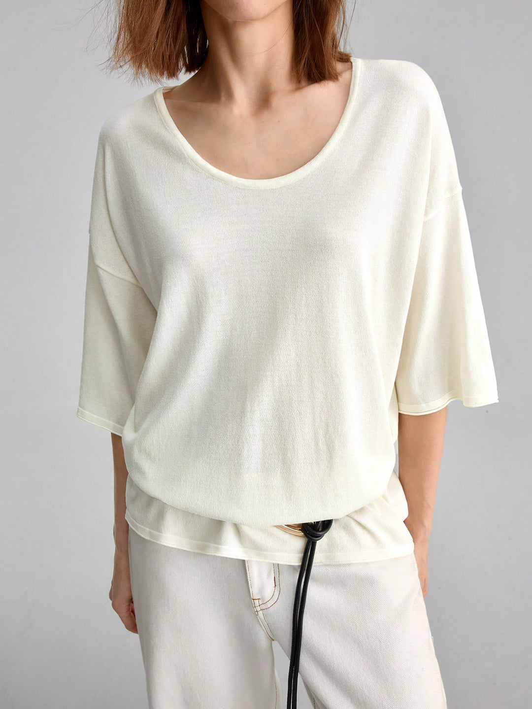 Tricou SHEIN, crem