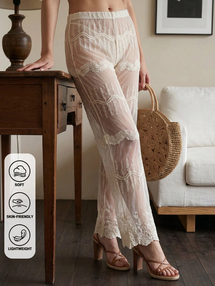 Pantaloni SHEIN, alb