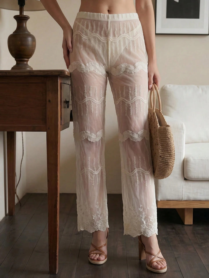 Pantaloni SHEIN, alb