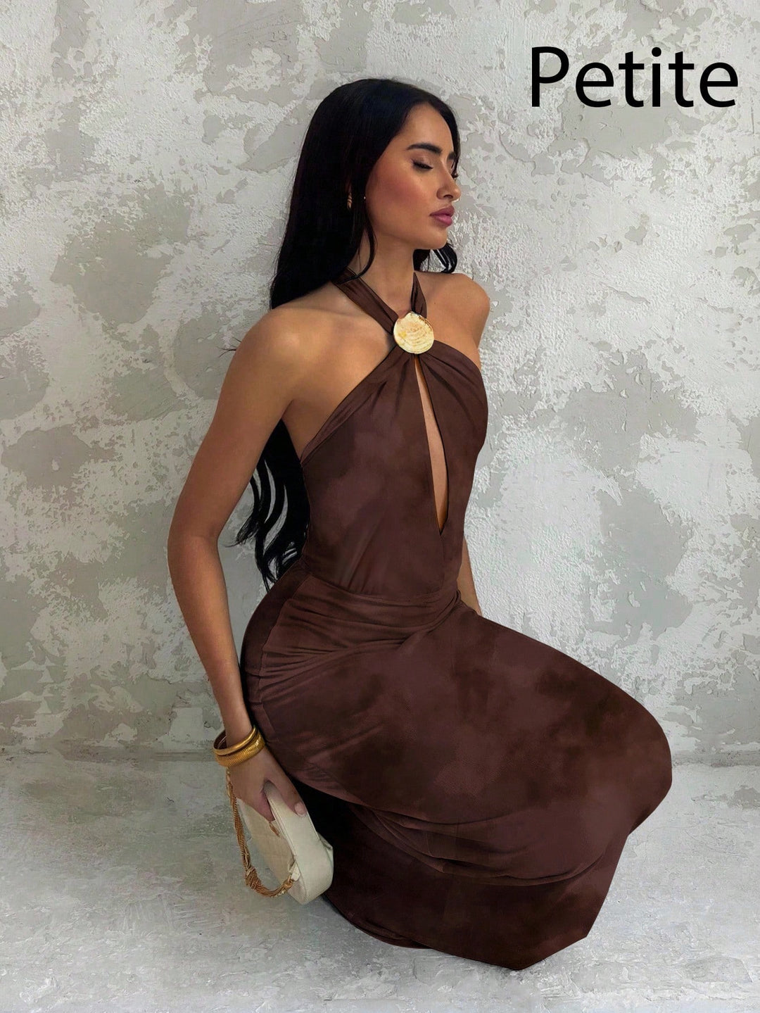 Rochie maxi SHEIN, maro