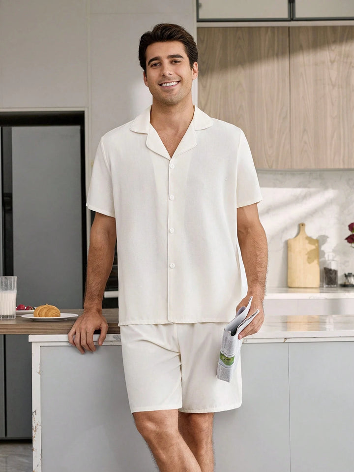 Compleu pijamale SHEIN, crem
