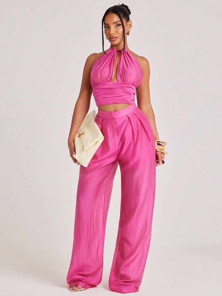 Pantaloni SHEIN, roz