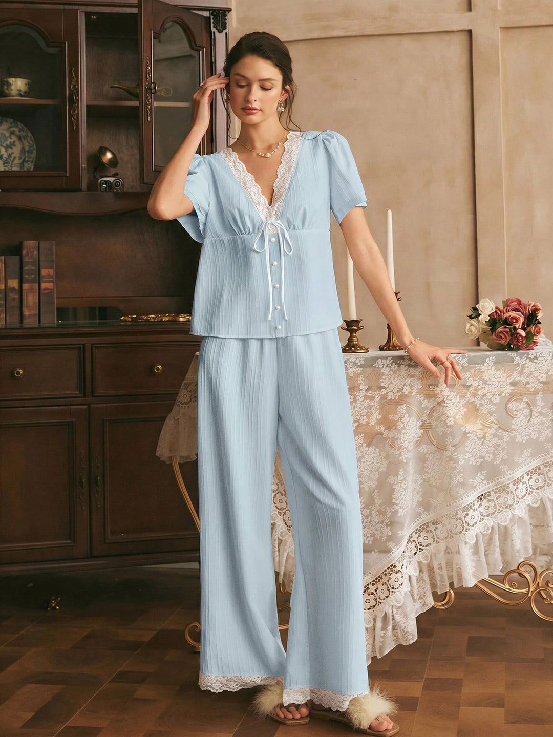 Pijama SHEIN, albastru
