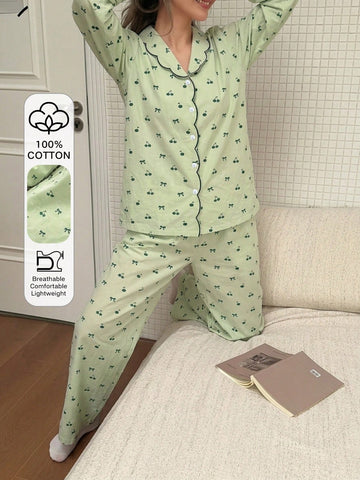 Compleu pijamale SHEIN, verde