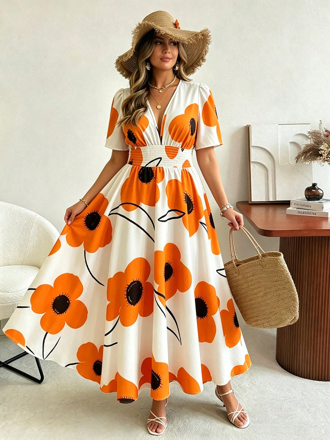 Rochie SHEIN, portocaliu
