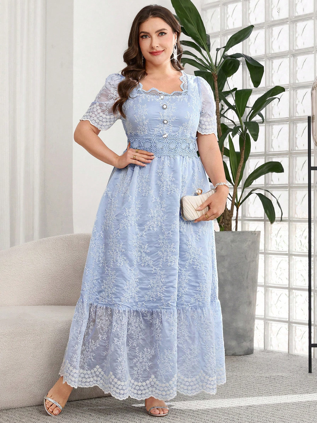 Rochie maxi SHEIN, albastru