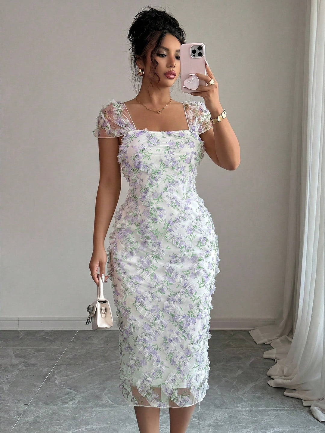 Rochie scurtă SHEIN, mov