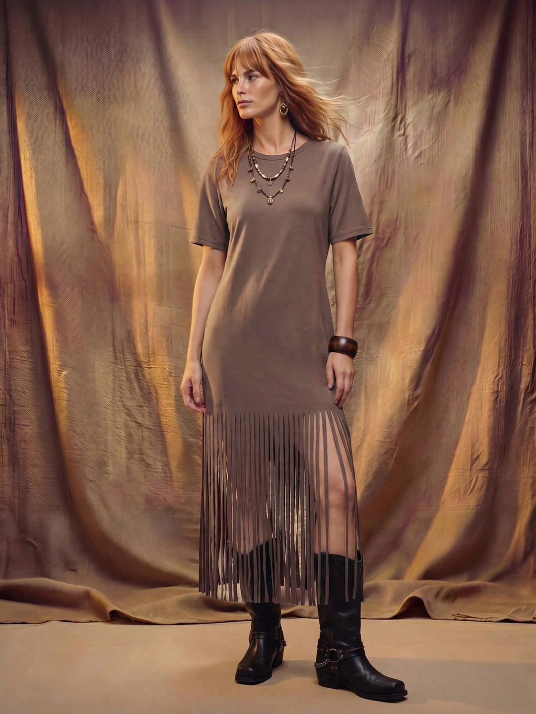 Rochie midi SHEIN, maro