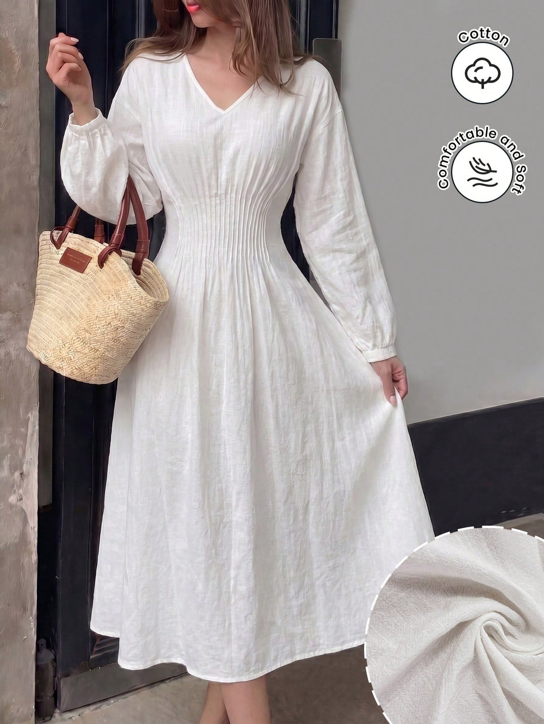 Rochie maxi SHEIN, alb