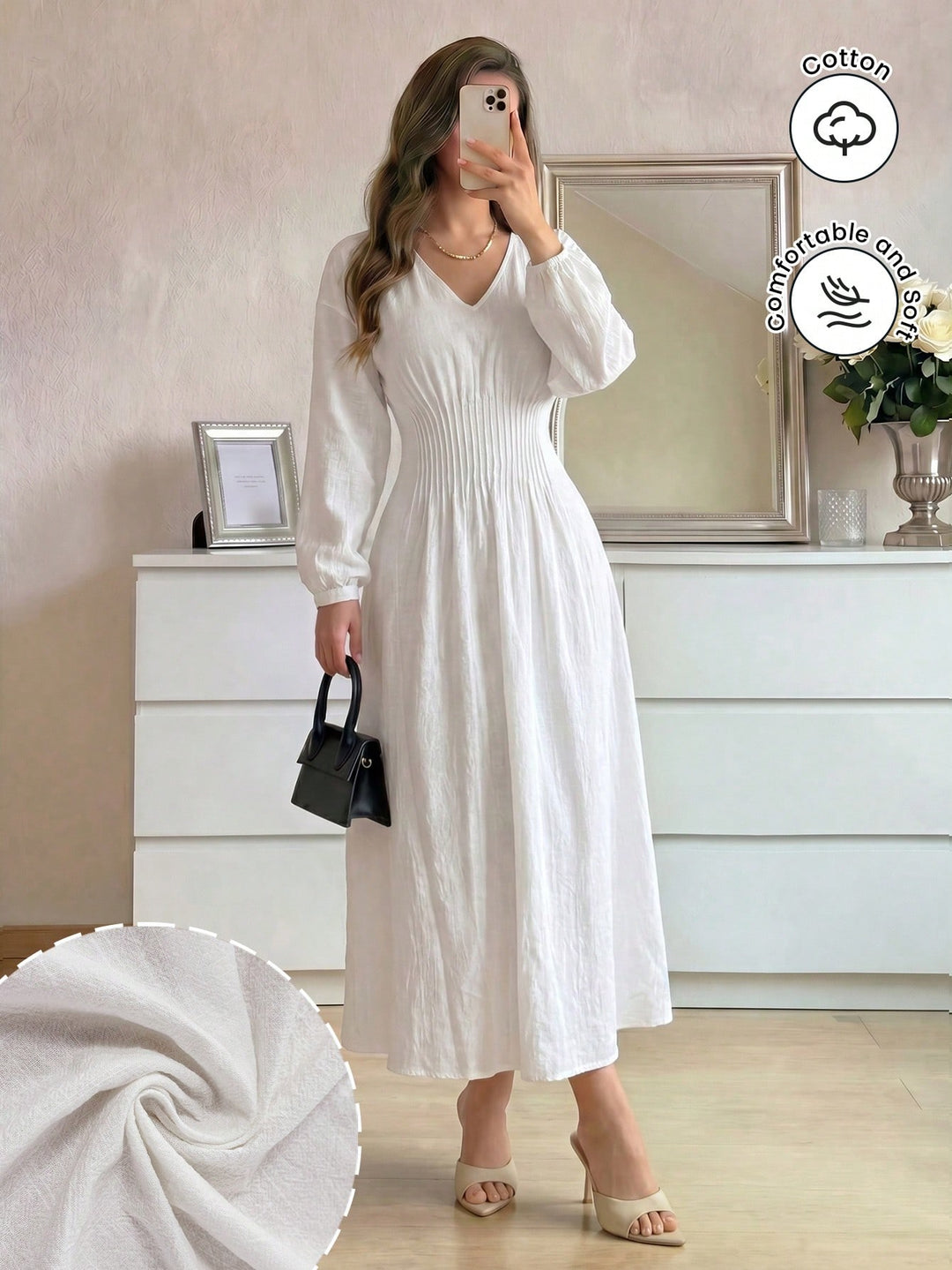 Rochie maxi SHEIN, alb