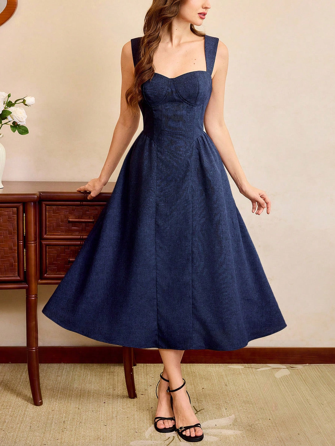 Rochie midi SHEIN, albastru