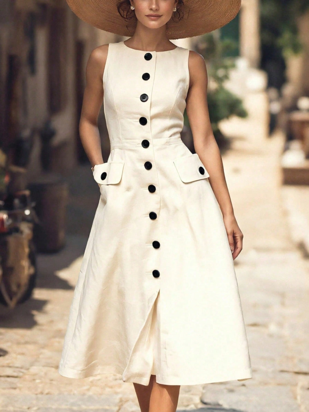 Rochie midi SHEIN, alb