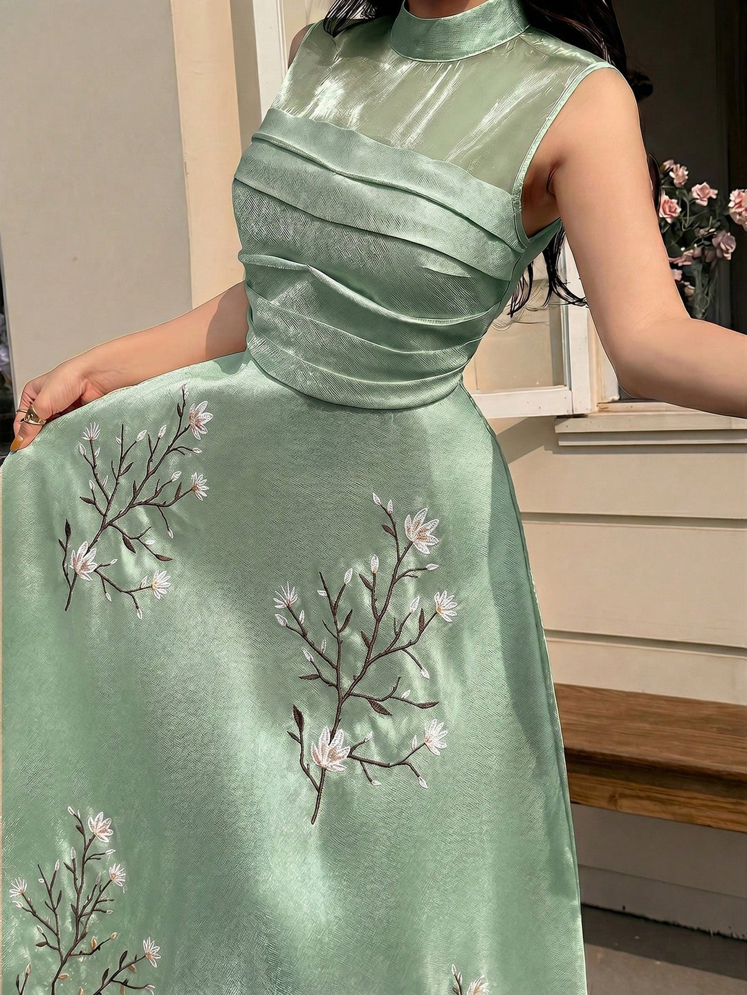 Rochie maxi SHEIN, verde