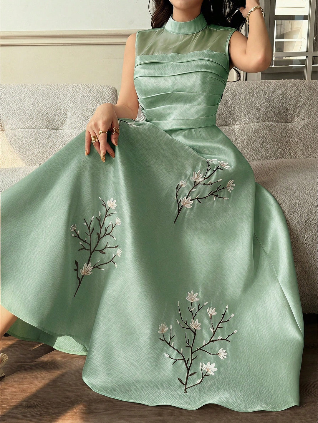 Rochie maxi SHEIN, verde