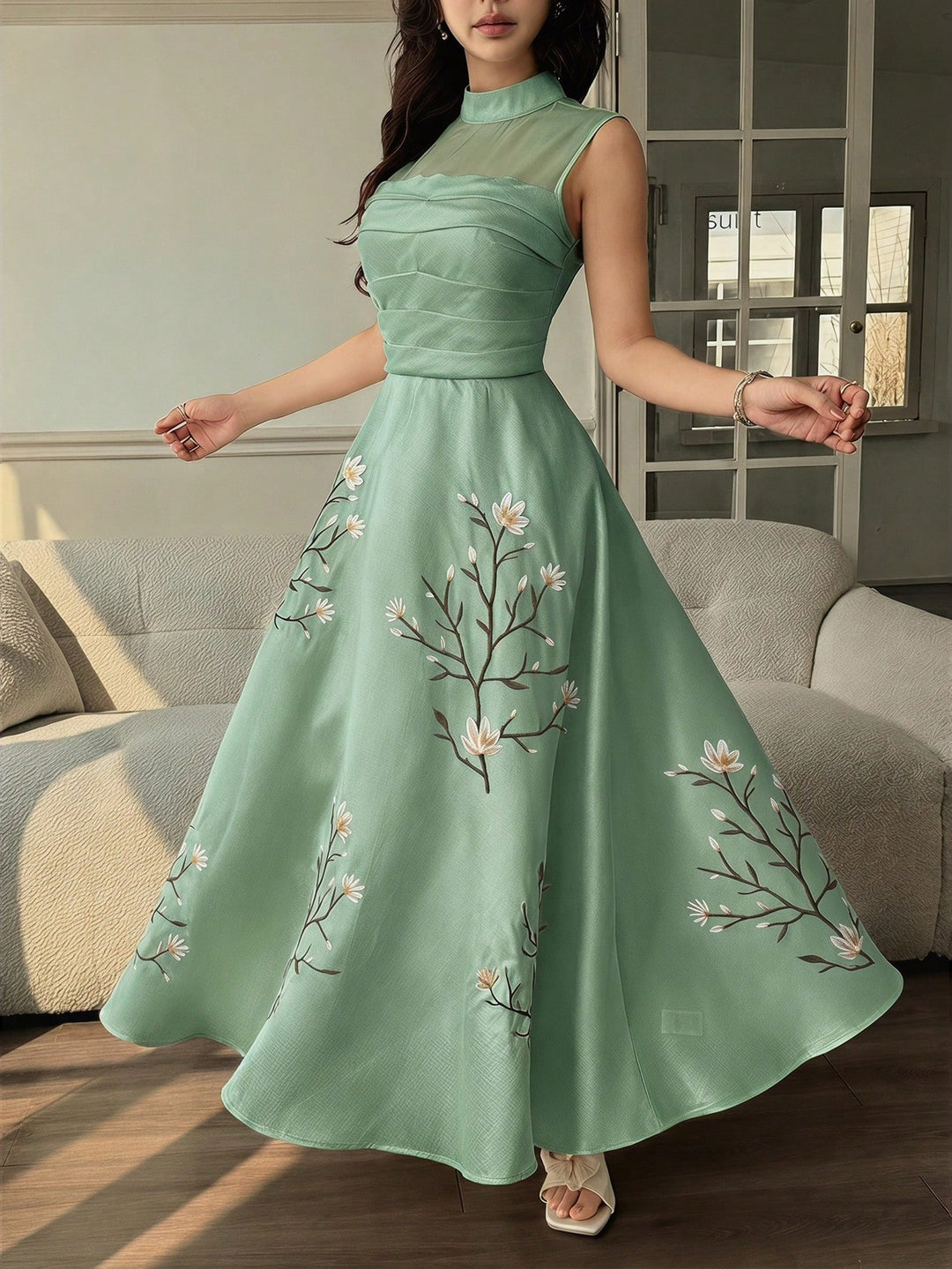 Rochie maxi SHEIN, verde