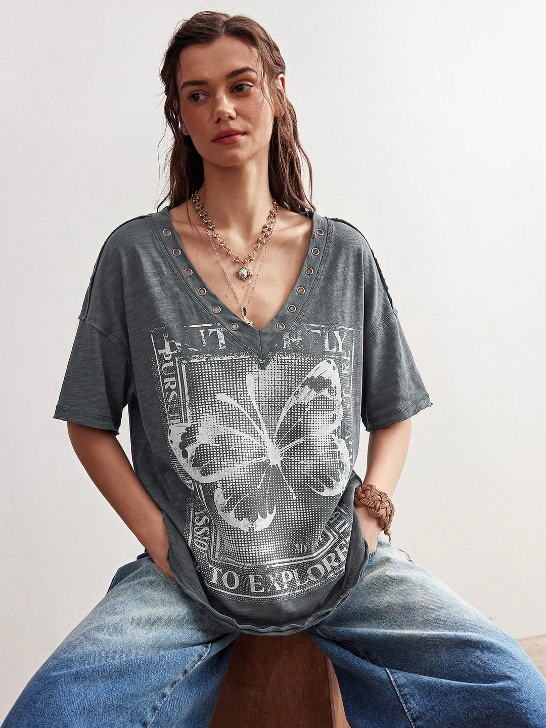 Tricou SHEIN, gri