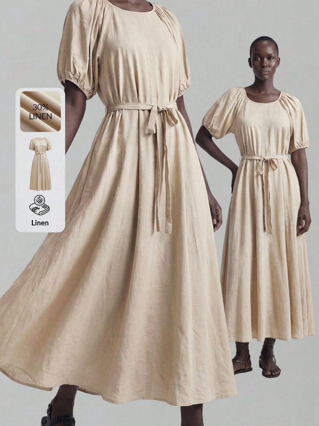 Rochie maxi SHEIN, kaki