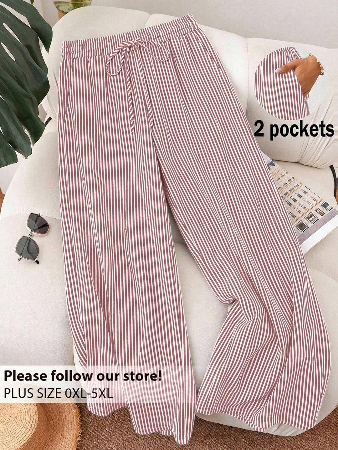 Pantaloni SHEIN, roz