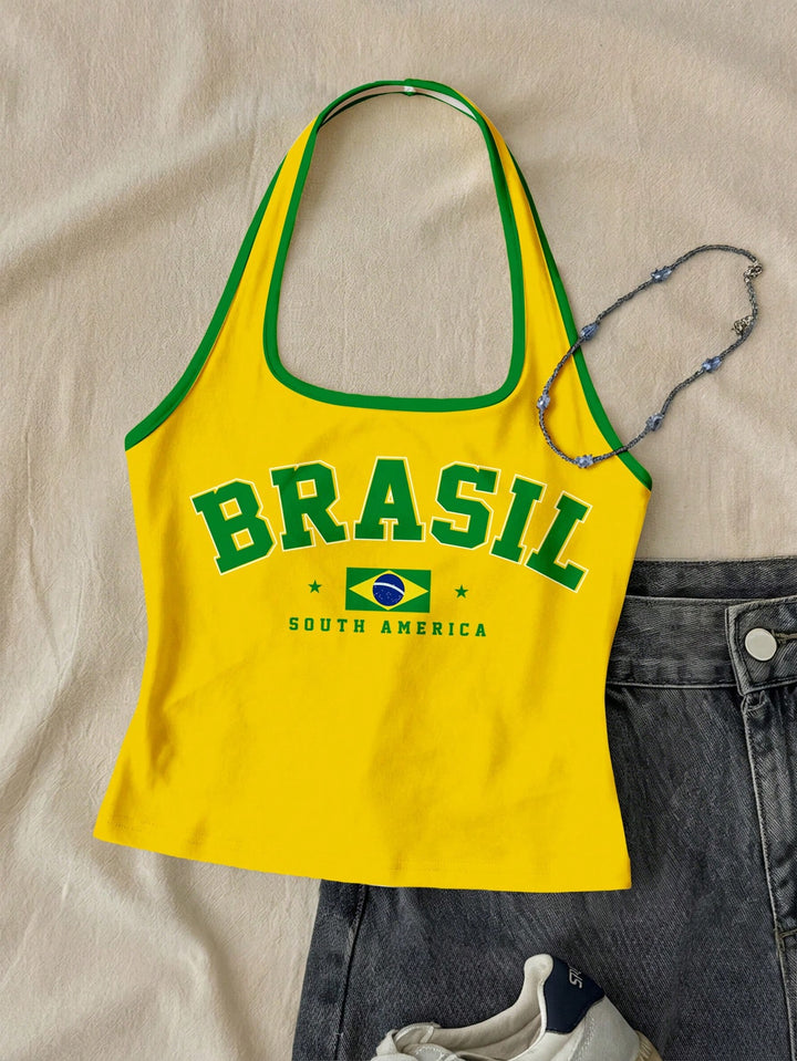 Top SHEIN, galben