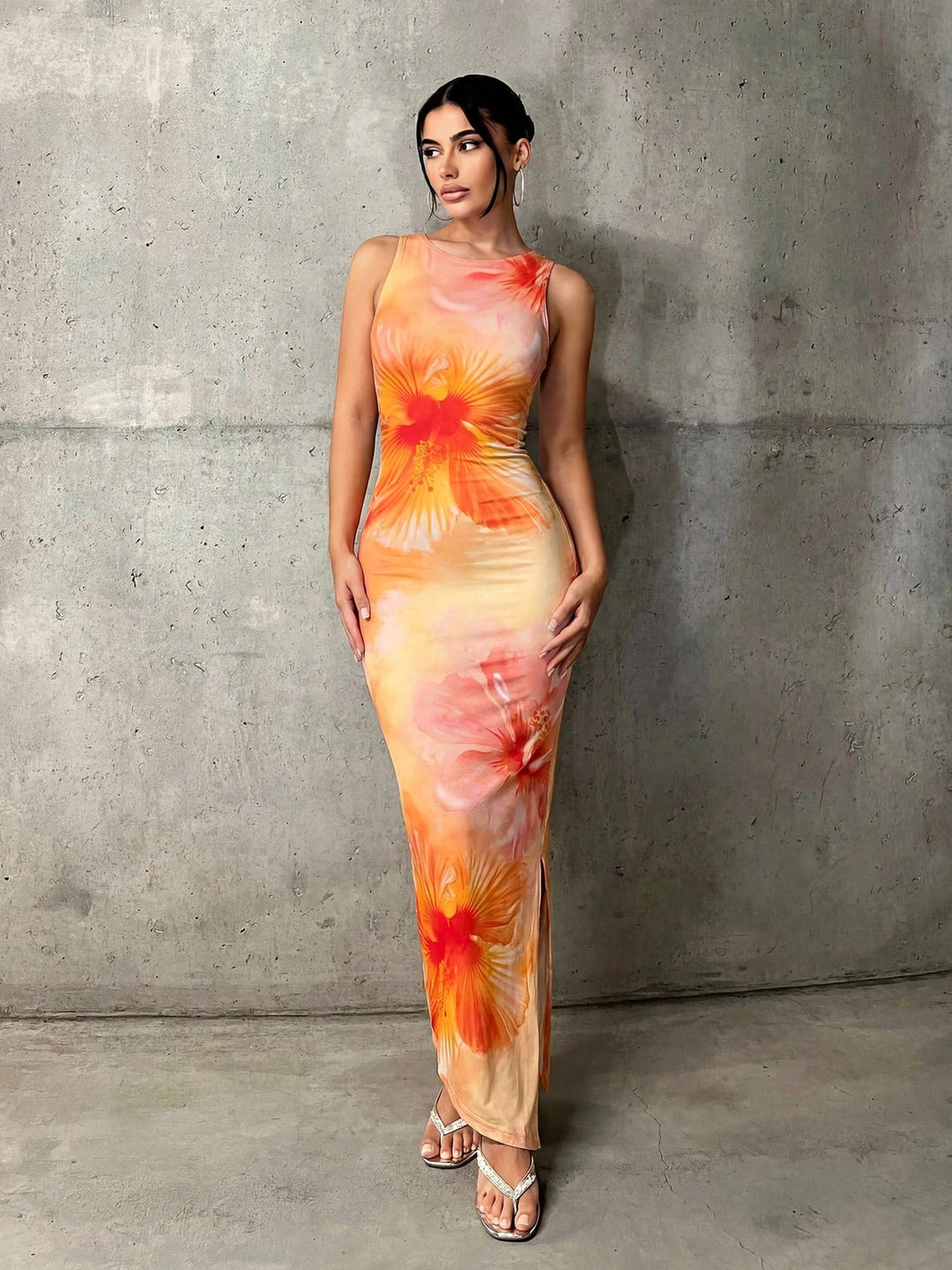 Rochie maxi SHEIN, portocaliu