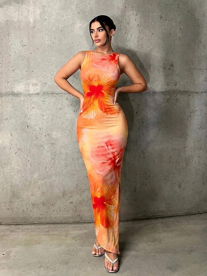 Rochie maxi SHEIN, portocaliu
