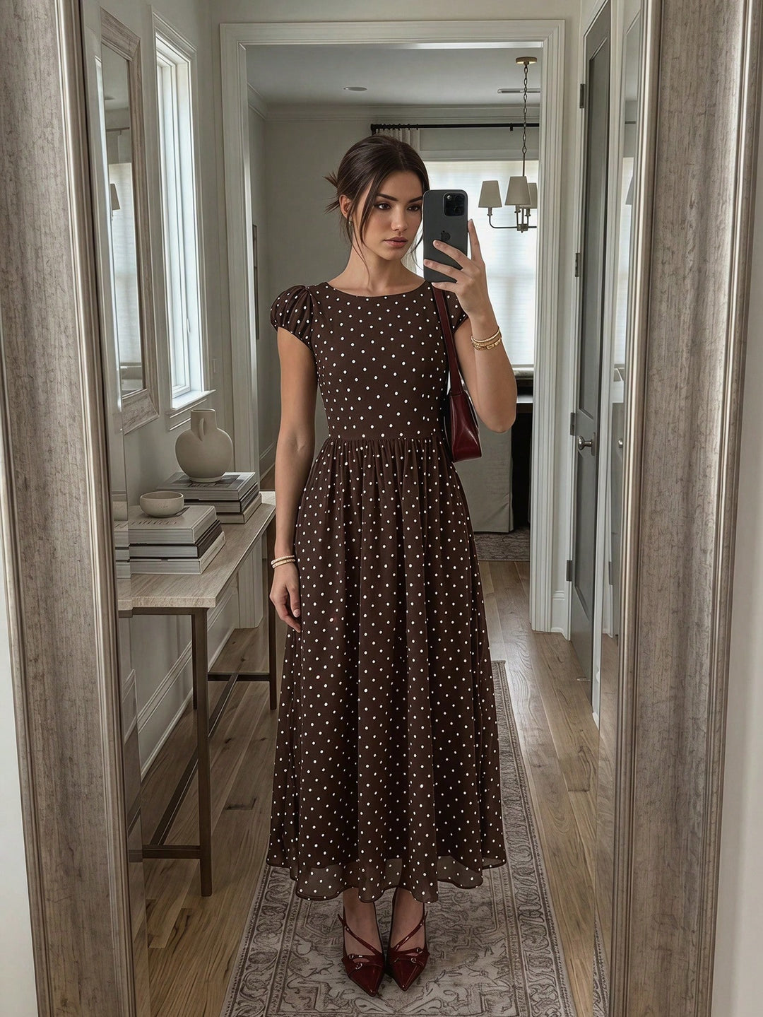 Rochie maxi SHEIN, maro