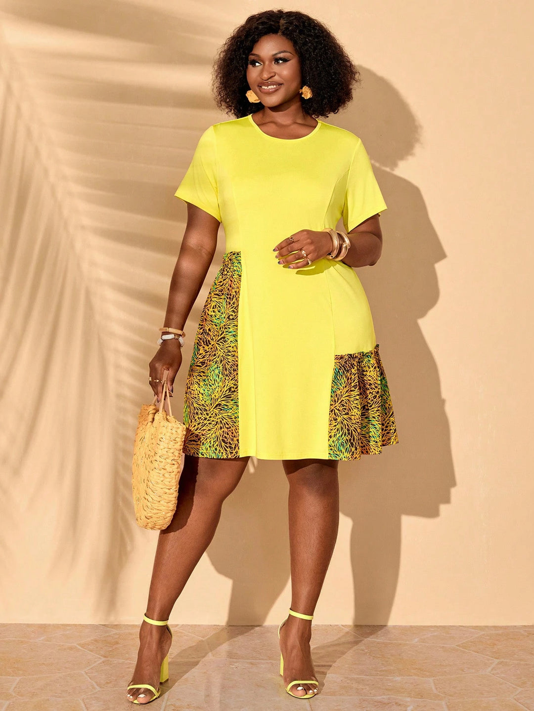 Rochie mini SHEIN, galben