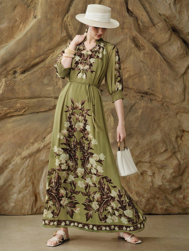 Rochie maxi SHEIN, kaki