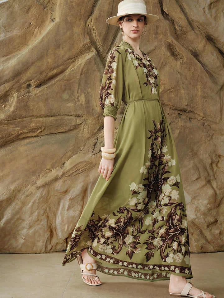 Rochie maxi SHEIN, kaki