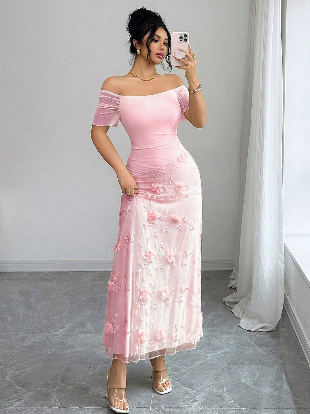 Rochie maxi SHEIN, roz