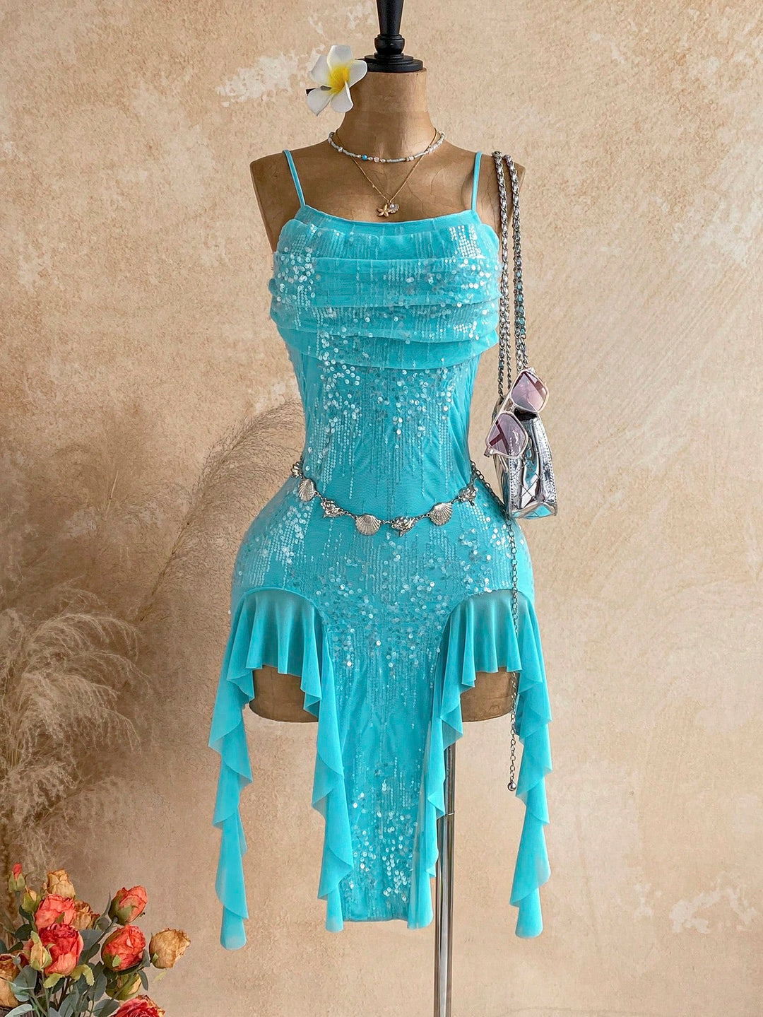 Rochie midi SHEIN, albastru