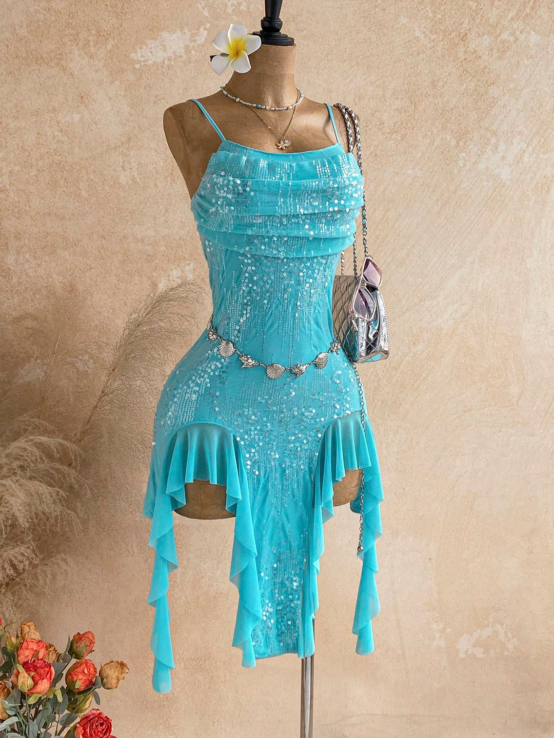 Rochie midi SHEIN, albastru