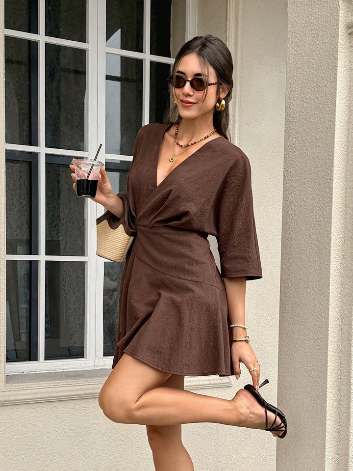 Rochie scurtă SHEIN, maro