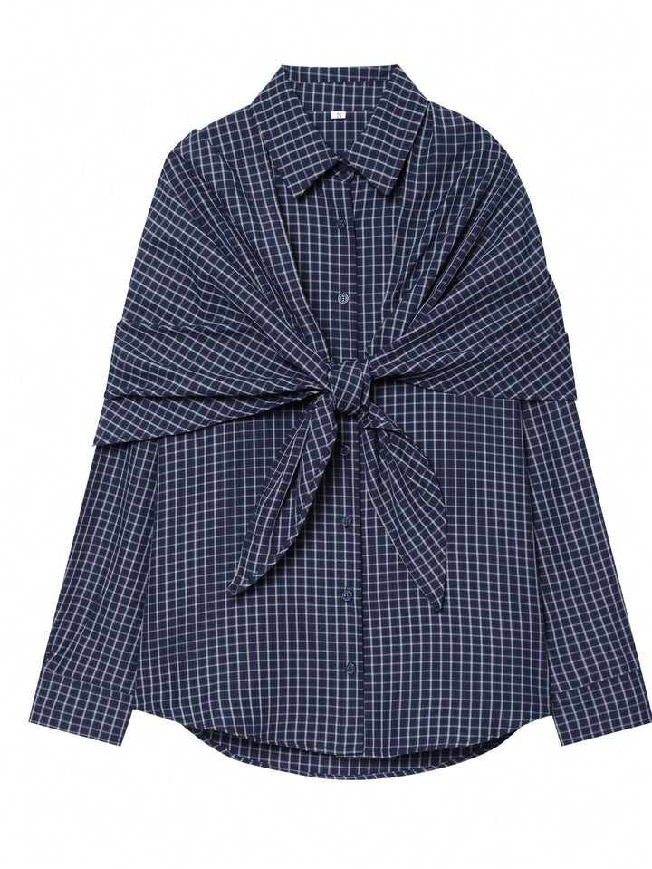 Set de bluze cu eșarfă SHEIN