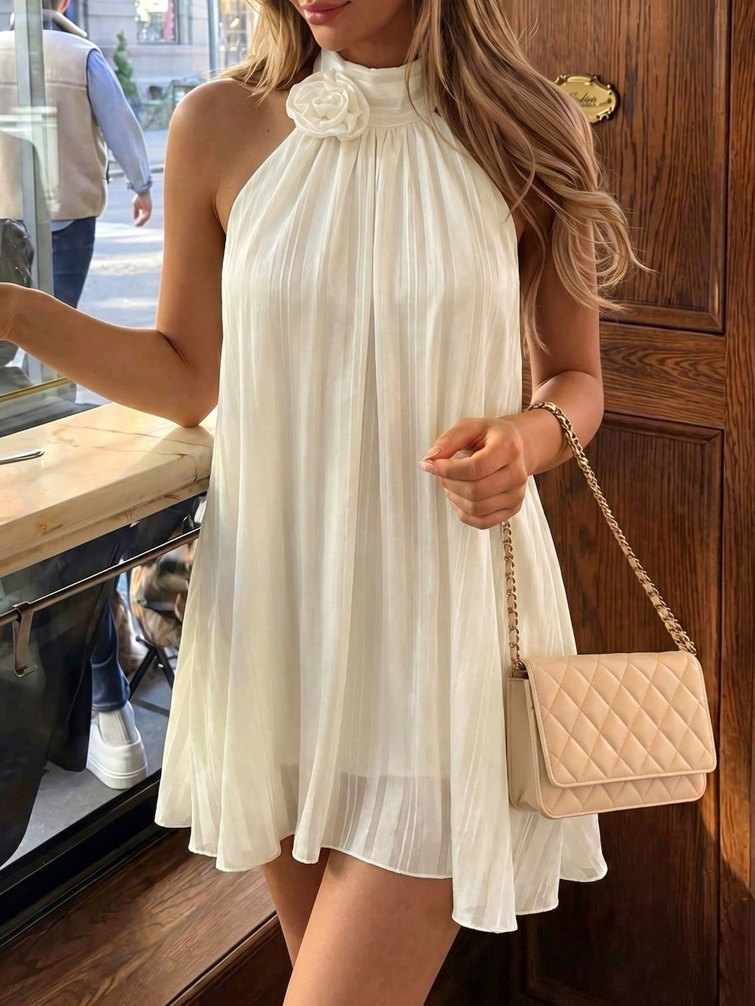 Rochie scurtă SHEIN, bej