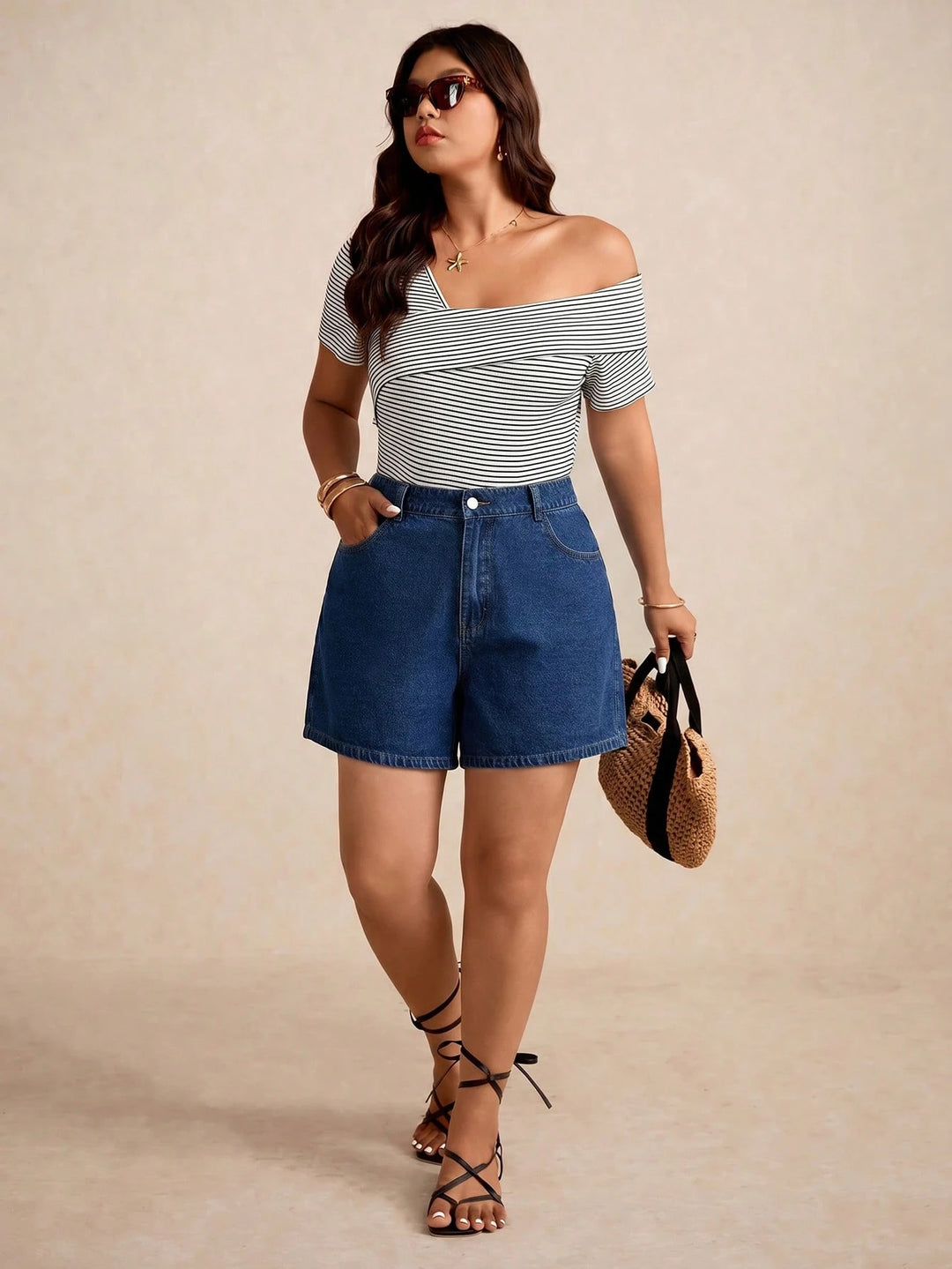 Set pantaloni scurți de blugi SHEIN, albastru