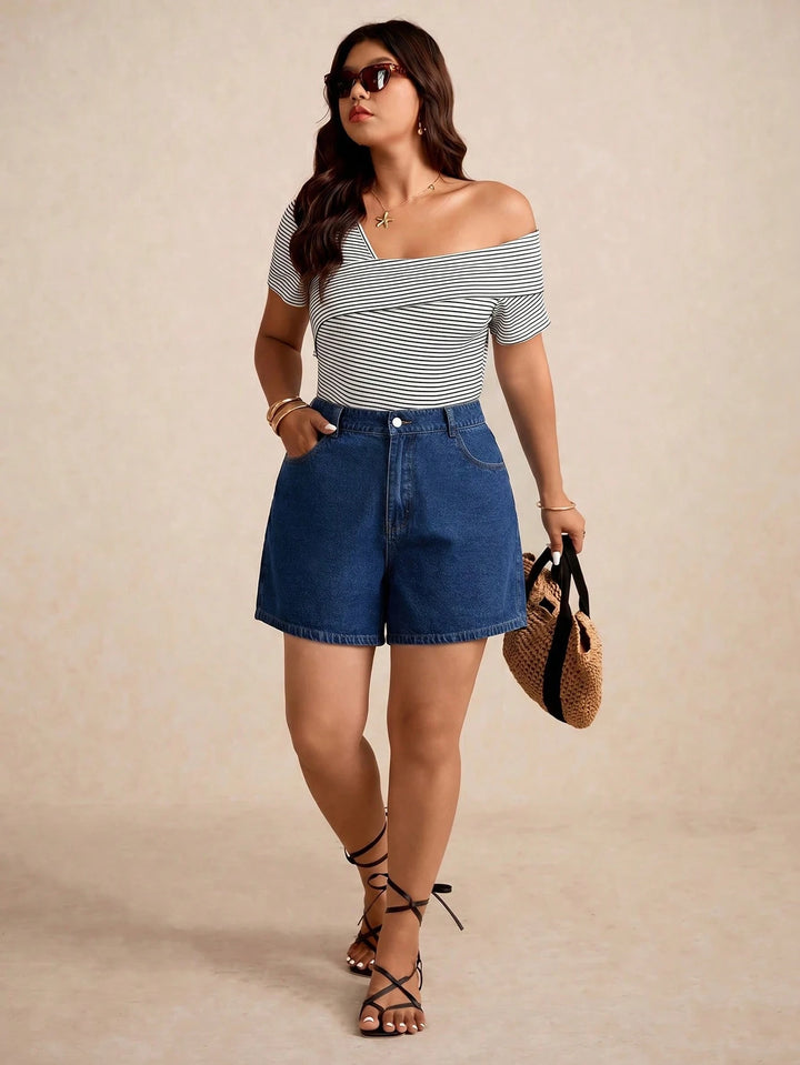 Set pantaloni scurți de blugi SHEIN, albastru