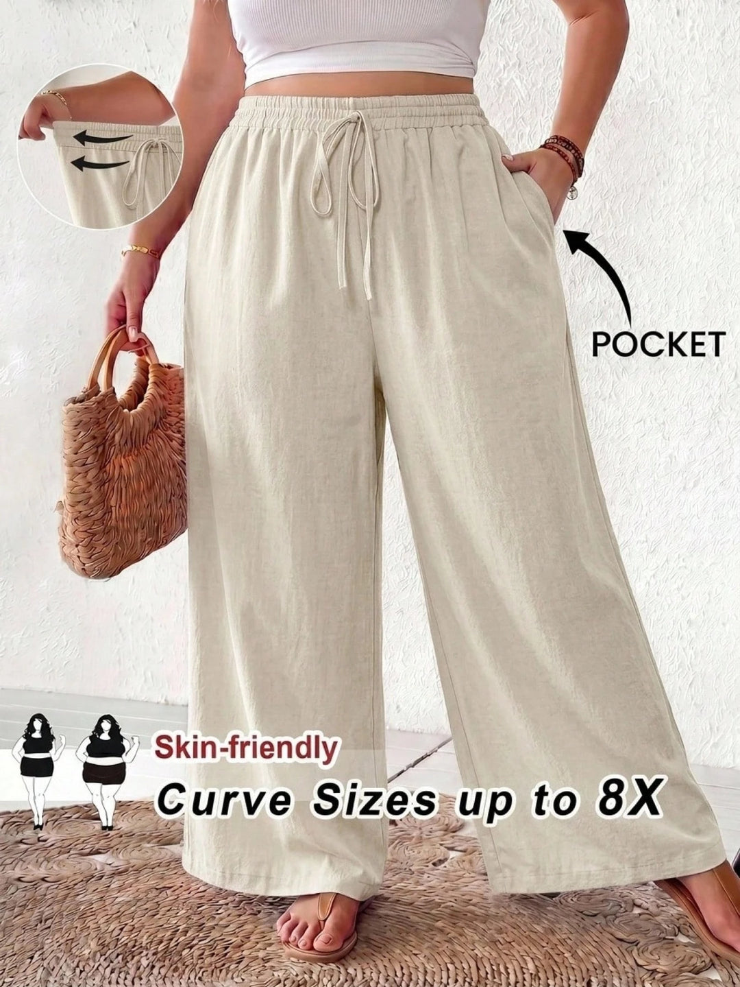 Pantaloni SHEIN, cream