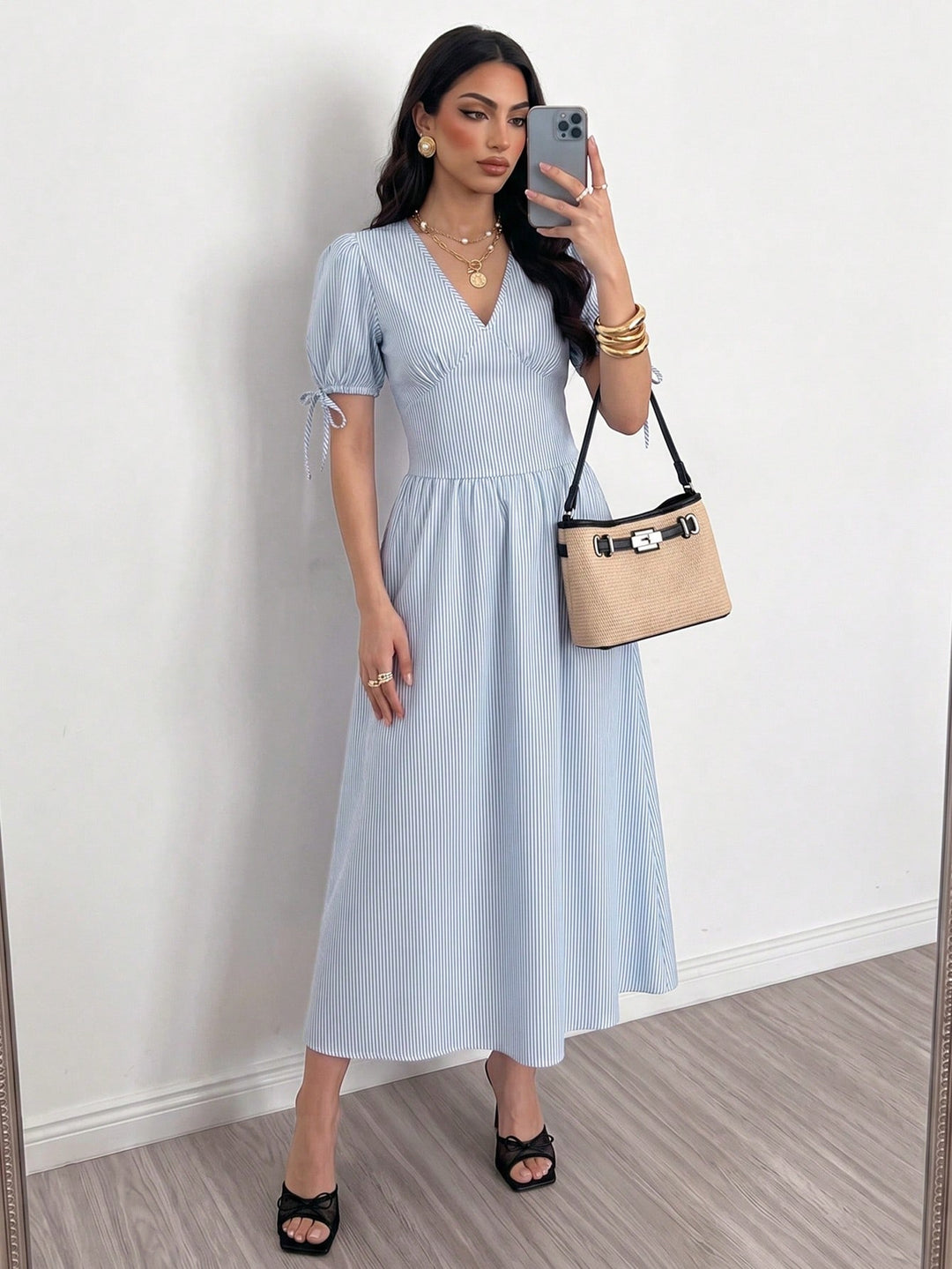 Rochie maxi SHEIN, kaki