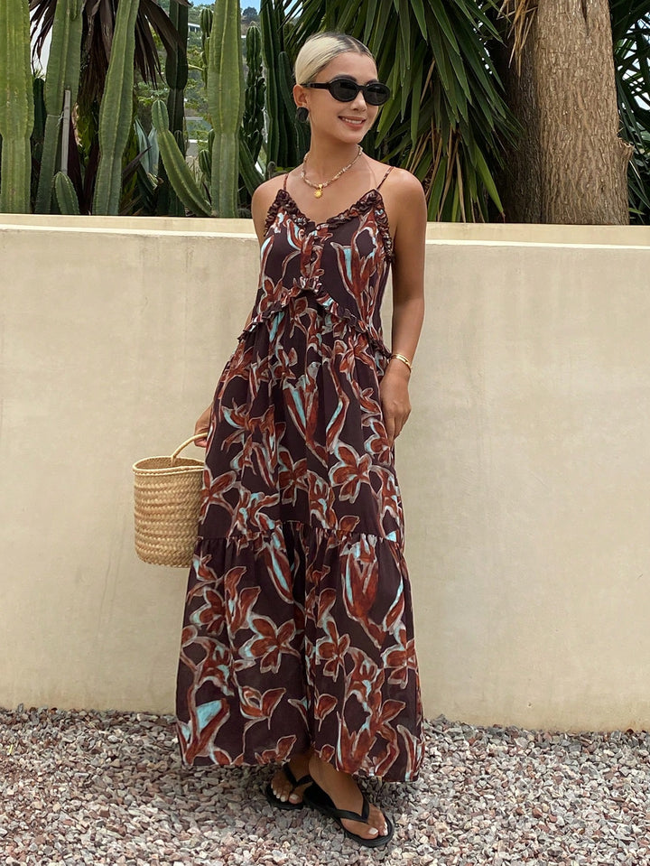 Rochie midi SHEIN, maro