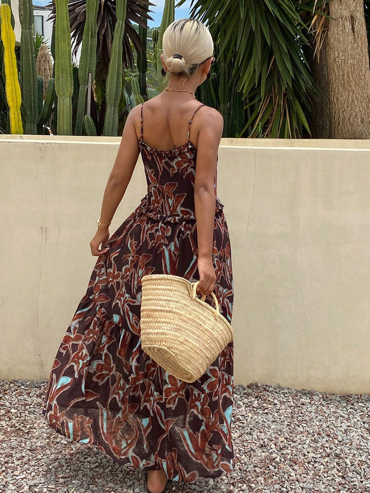 Rochie midi SHEIN, maro
