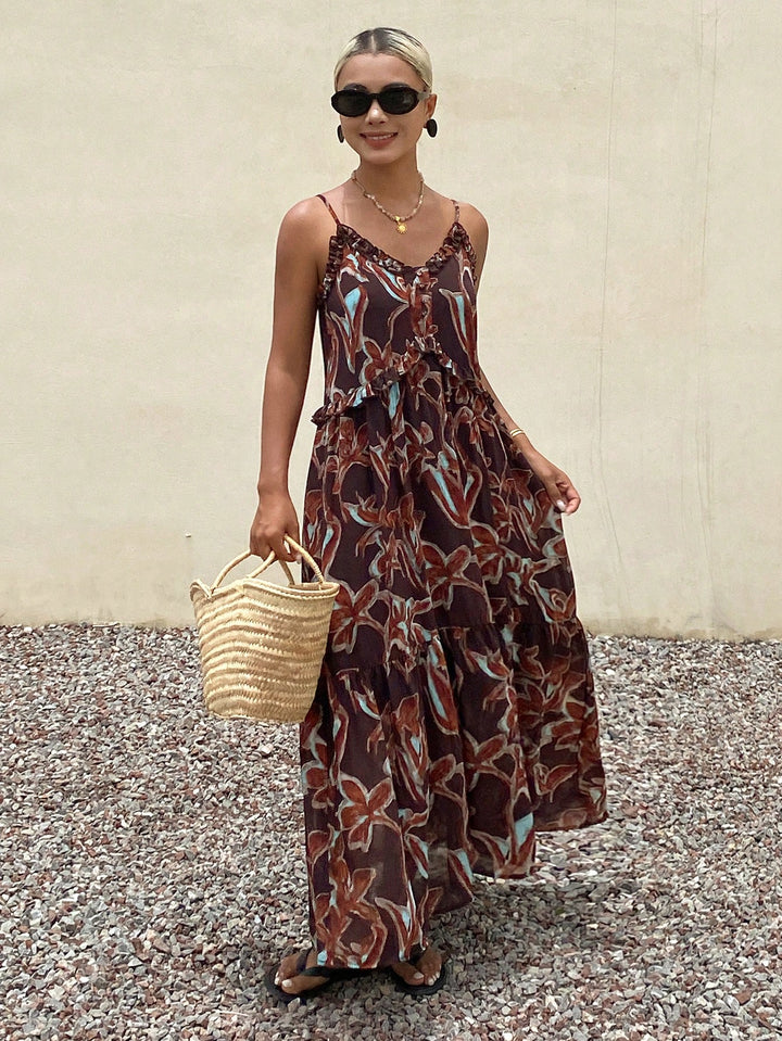 Rochie midi SHEIN, maro