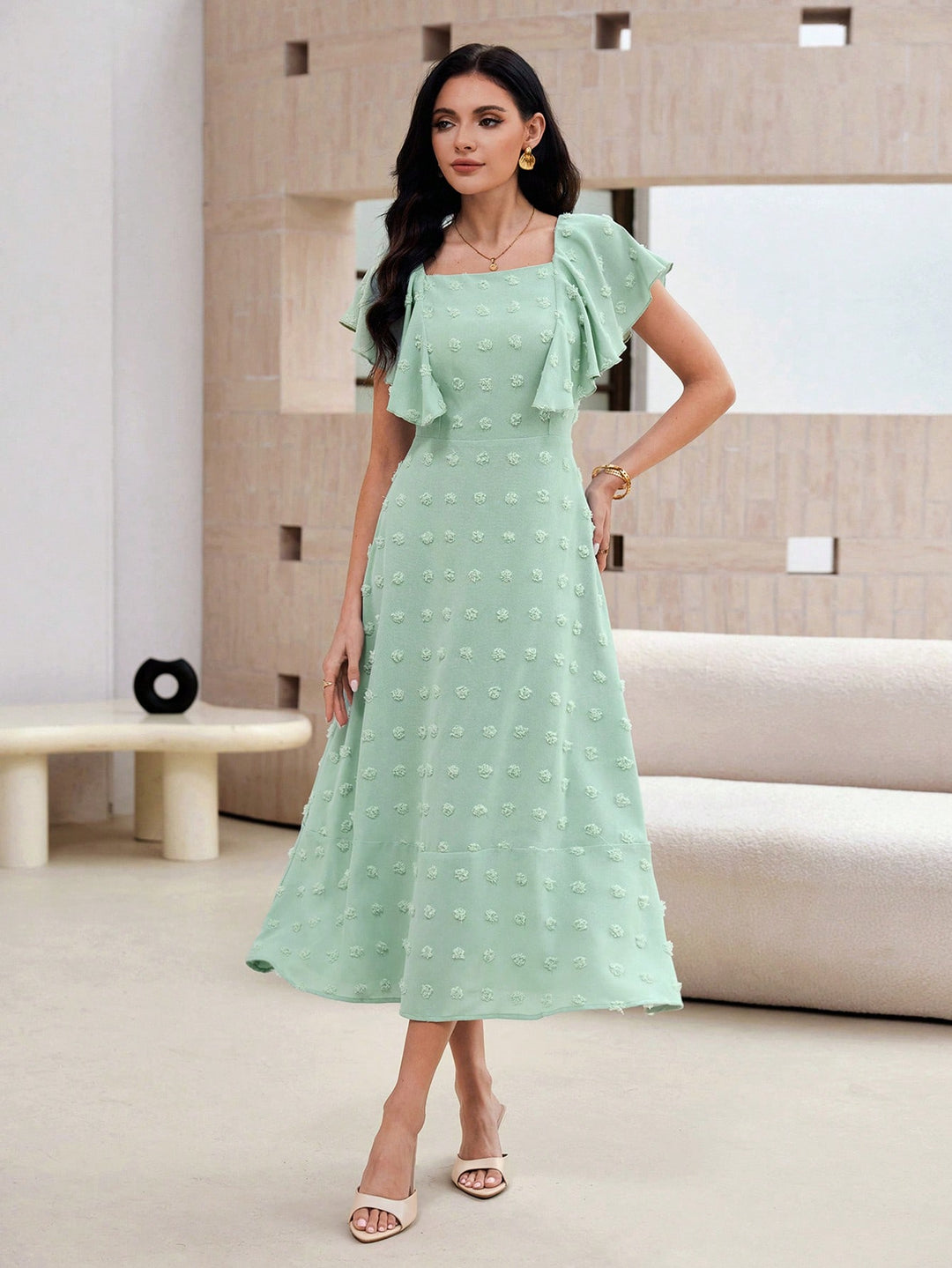 Rochie midi SHEIN, verde