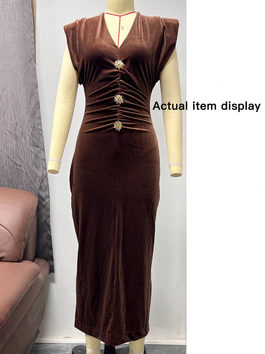 Rochie midi SHEIN, maro